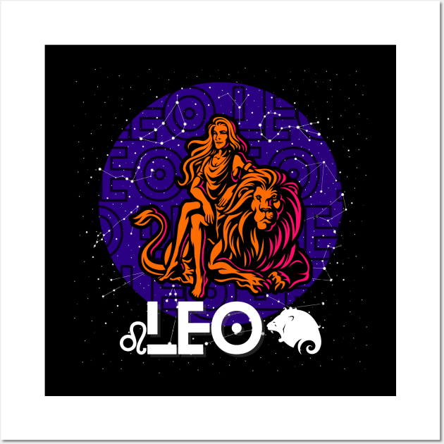 LEO August Zodiac - Astrology Birthday Gift for Women, Horoscope, sun/moon sign, star sign, tarot, Chinese zodiac, celestial, galaxy lovers. Wall Art by The Gypsy Nari